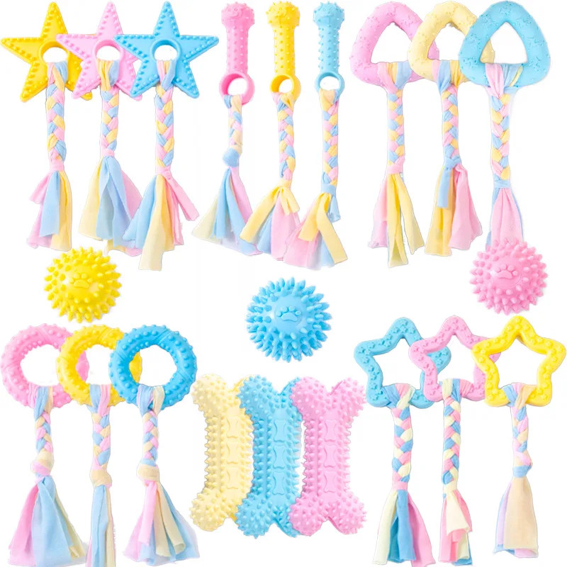 Teeth Cleaning Dog Chew Bone - Juguete Masticable de Goma Resistente para