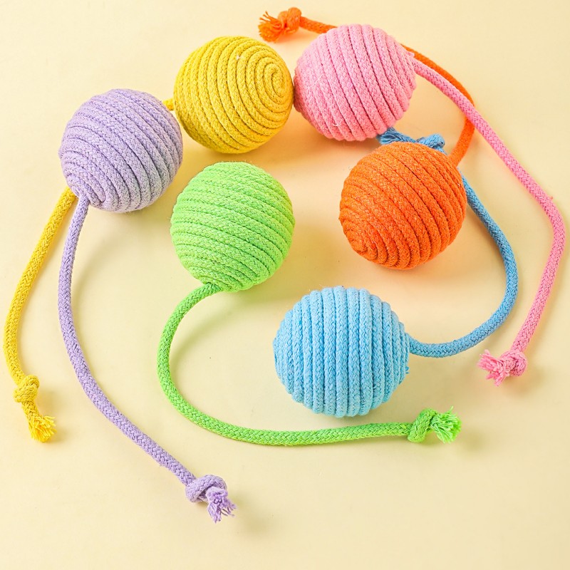Interactive Squeaky Plush Dog Toy - Juguete para gatos, pelota de algodón,