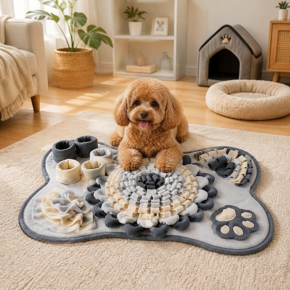 Dog Puzzle Feeder Toy - Alfombra olfativa con forma de hueso