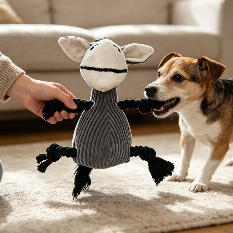 Juguete de peluche con forma d - Indestructible Dog Chew Toy reseña y precio