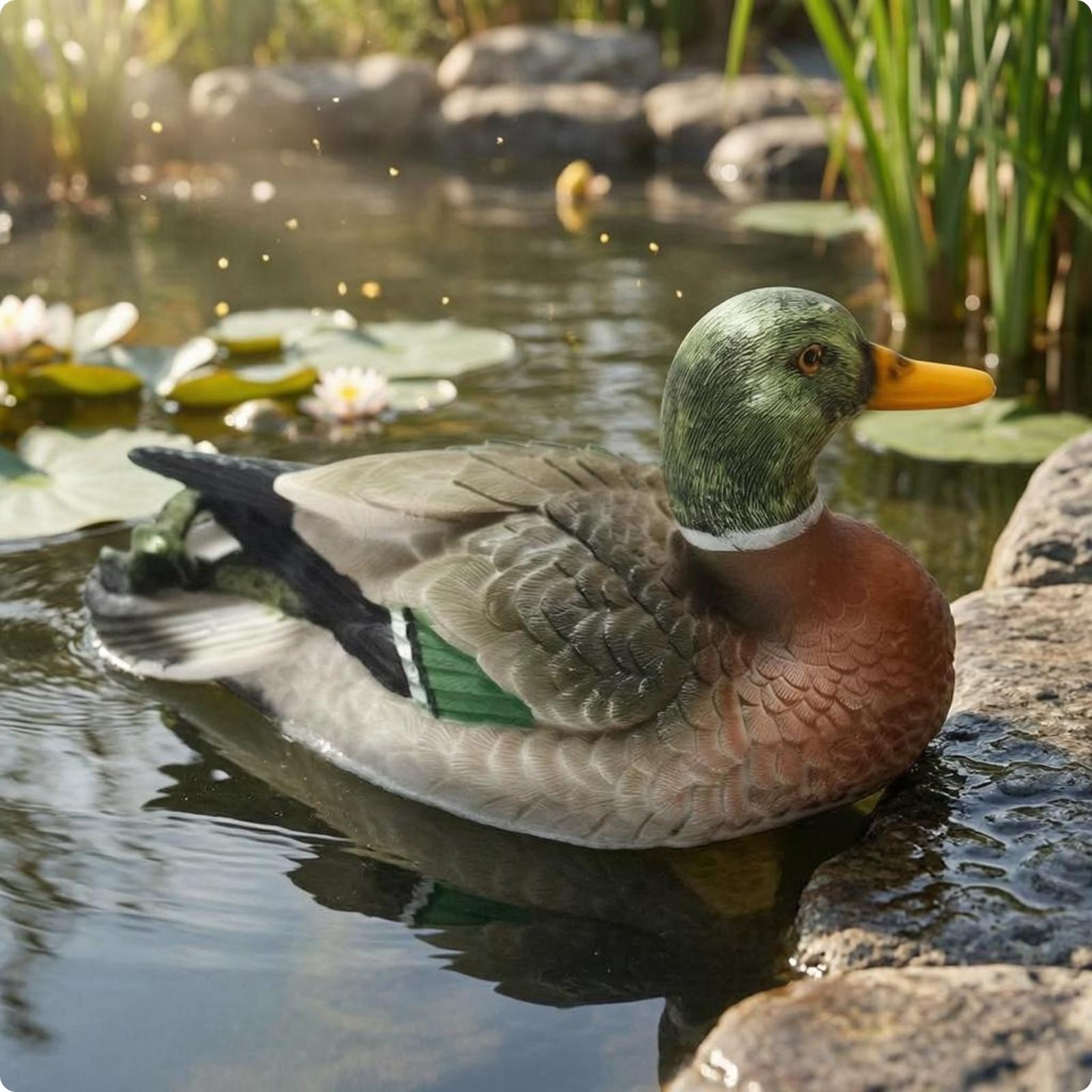 Figura de pato de resina, escu - Aquarium reseña y precio